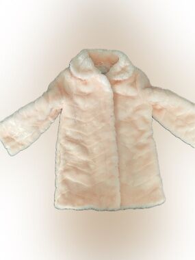Janie and Jack Soft Pale Pink Faux Fur Coat